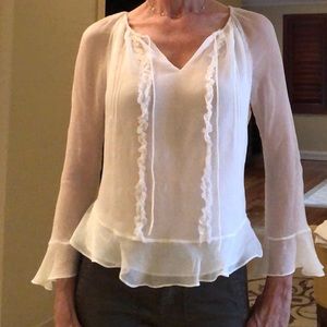 DVF White Silk Top size 0